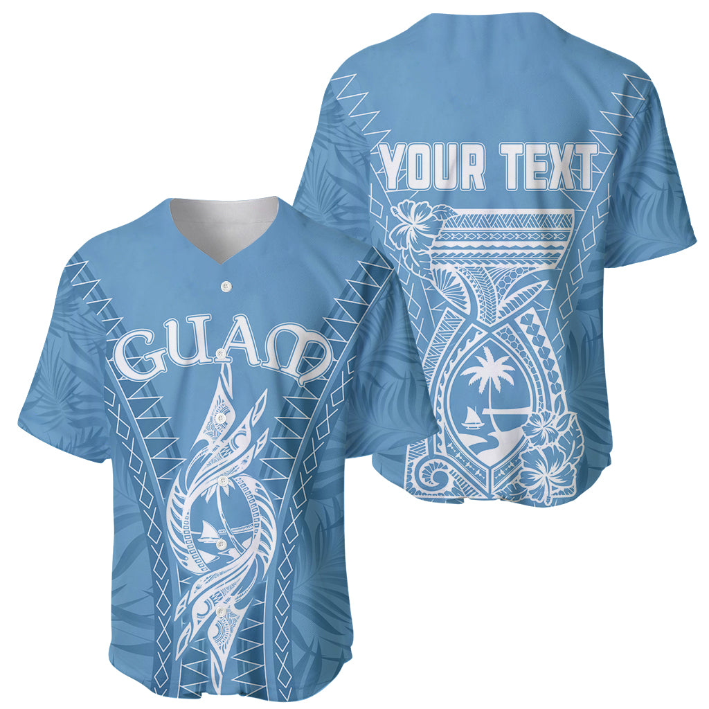 Personalised Guam Baseball Jersey Chamoro Latte Stone Mix Tropical - Blue LT7 - Wonder Print Shop