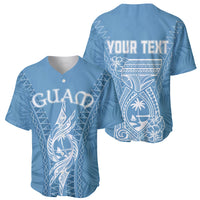 Personalised Guam Baseball Jersey Chamoro Latte Stone Mix Tropical - Blue LT7 - Wonder Print Shop