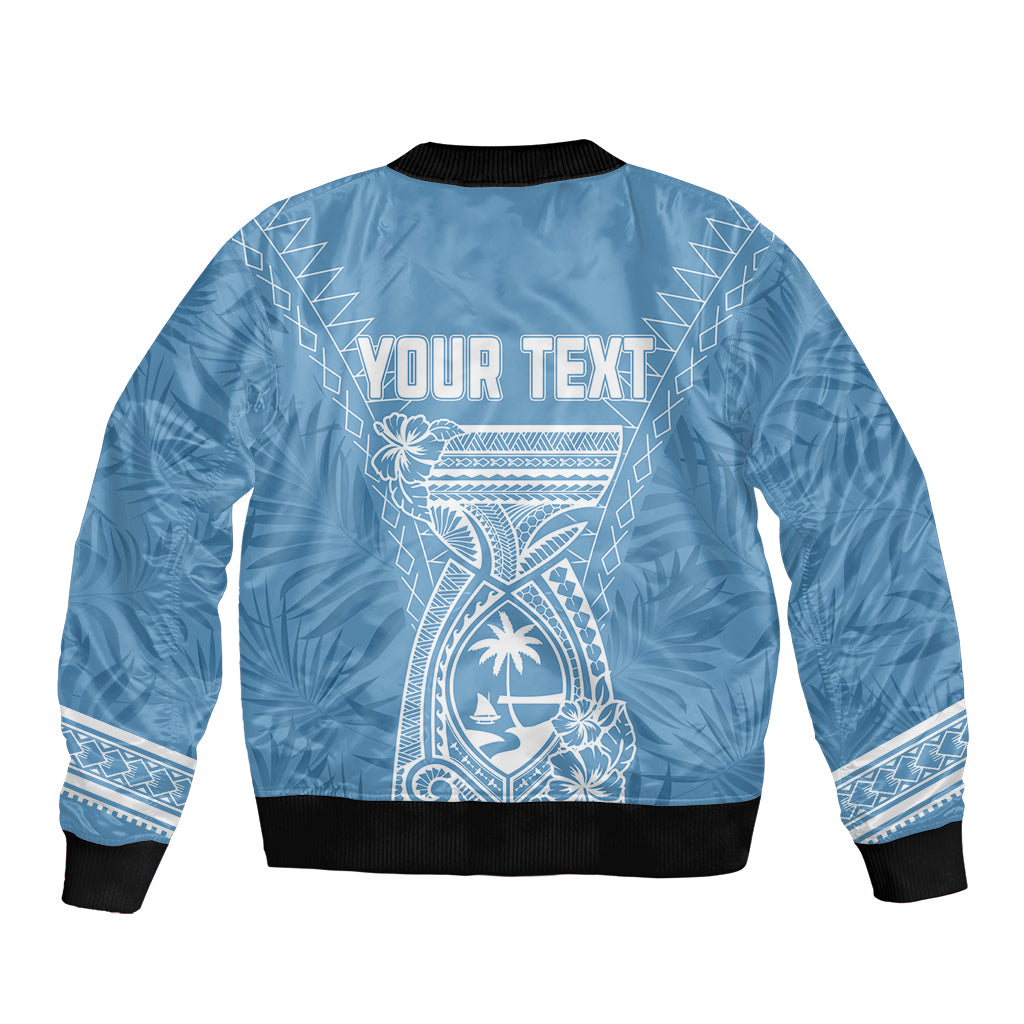 Personalised Guam Bomber Jacket Chamoro Latte Stone Mix Tropical - Blue LT7 - Wonder Print Shop