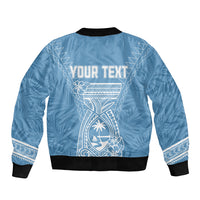 Personalised Guam Bomber Jacket Chamoro Latte Stone Mix Tropical - Blue LT7 - Wonder Print Shop