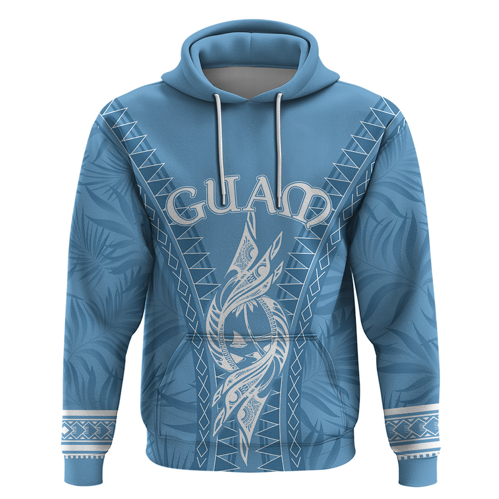 Custom Guam Hoodie Chamoro Latte Stone Mix Tropical - Blue - Wonder Print Shop