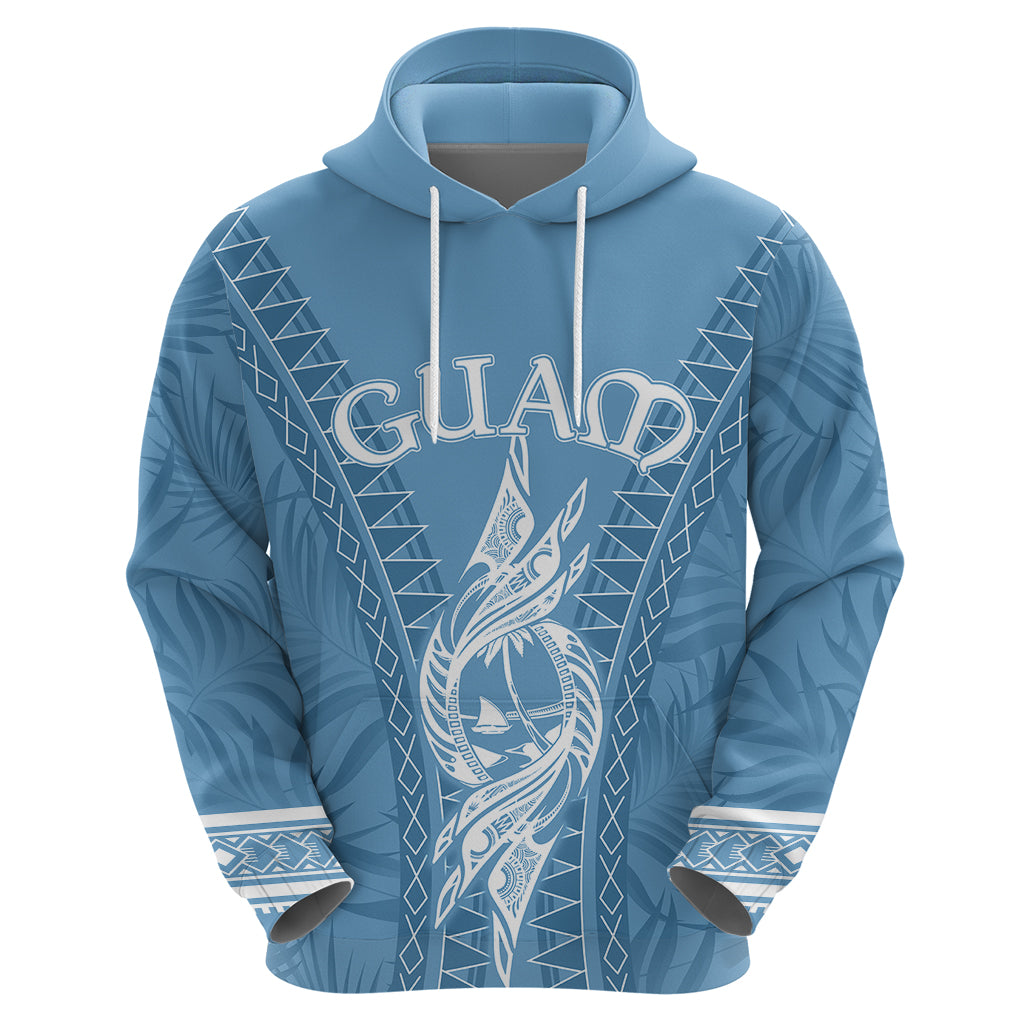 Custom Guam Hoodie Chamoro Latte Stone Mix Tropical - Blue - Wonder Print Shop