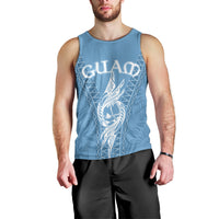 Personalised Guam Men Tank Top Chamoro Latte Stone Mix Tropical - Blue LT7