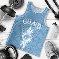 Personalised Guam Men Tank Top Chamoro Latte Stone Mix Tropical - Blue LT7