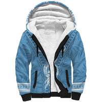 Personalised Guam Sherpa Hoodie Chamoro Latte Stone Mix Tropical - Blue - Wonder Print Shop