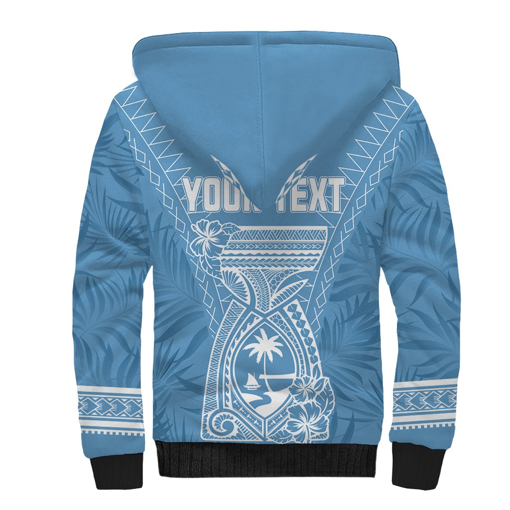Personalised Guam Sherpa Hoodie Chamoro Latte Stone Mix Tropical - Blue - Wonder Print Shop