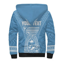 Personalised Guam Sherpa Hoodie Chamoro Latte Stone Mix Tropical - Blue - Wonder Print Shop