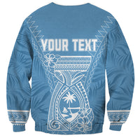 Personalised Guam Sweatshirt Chamoro Latte Stone Mix Tropical - Blue - Wonder Print Shop