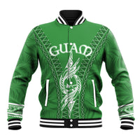 Personalised Guam Baseball Jacket Chamoro Latte Stone Mix Tropical - Green LT7 - Wonder Print Shop