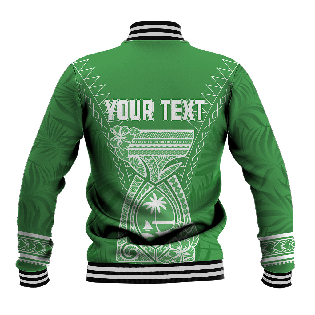 Personalised Guam Baseball Jacket Chamoro Latte Stone Mix Tropical - Green LT7 - Wonder Print Shop