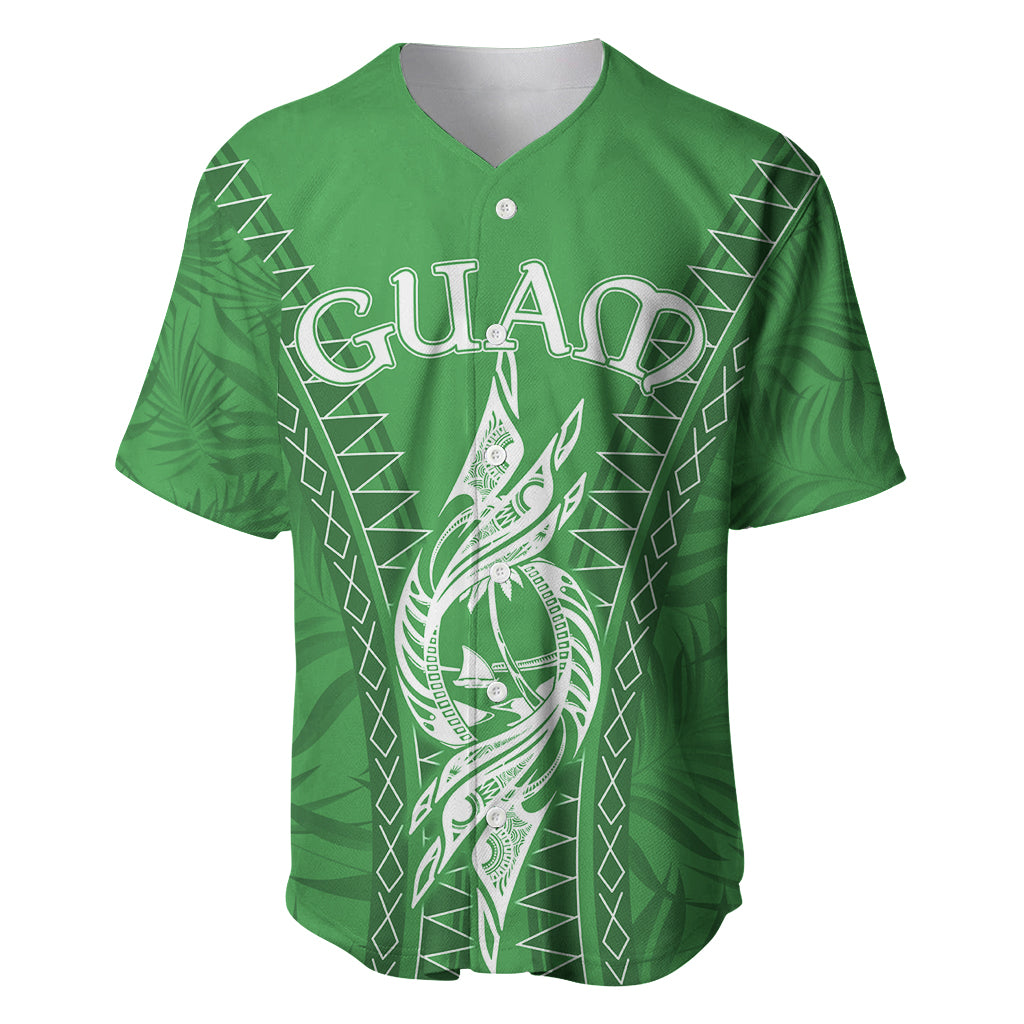 Personalised Guam Baseball Jersey Chamoro Latte Stone Mix Tropical - Green LT7 - Wonder Print Shop