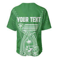 Personalised Guam Baseball Jersey Chamoro Latte Stone Mix Tropical - Green LT7 - Wonder Print Shop