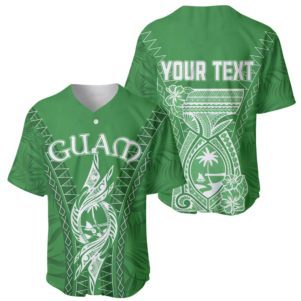Personalised Guam Baseball Jersey Chamoro Latte Stone Mix Tropical - Green LT7 - Wonder Print Shop