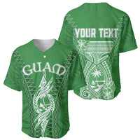Personalised Guam Baseball Jersey Chamoro Latte Stone Mix Tropical - Green LT7 - Wonder Print Shop
