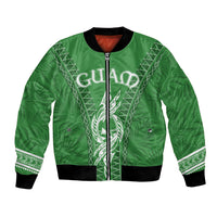 Personalised Guam Bomber Jacket Chamoro Latte Stone Mix Tropical - Green LT7 - Wonder Print Shop