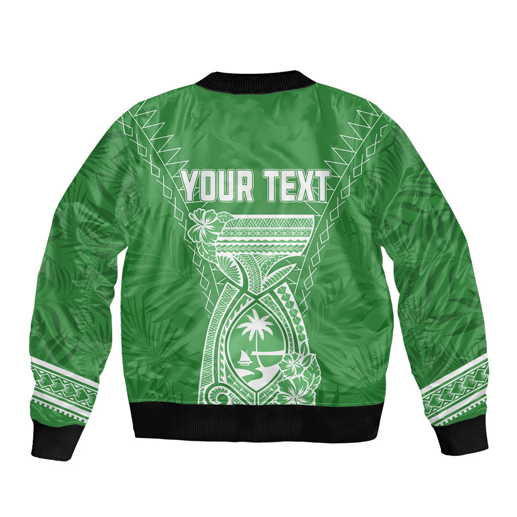 Personalised Guam Bomber Jacket Chamoro Latte Stone Mix Tropical - Green LT7 - Wonder Print Shop