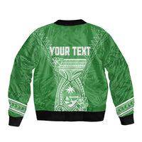 Personalised Guam Bomber Jacket Chamoro Latte Stone Mix Tropical - Green LT7 - Wonder Print Shop