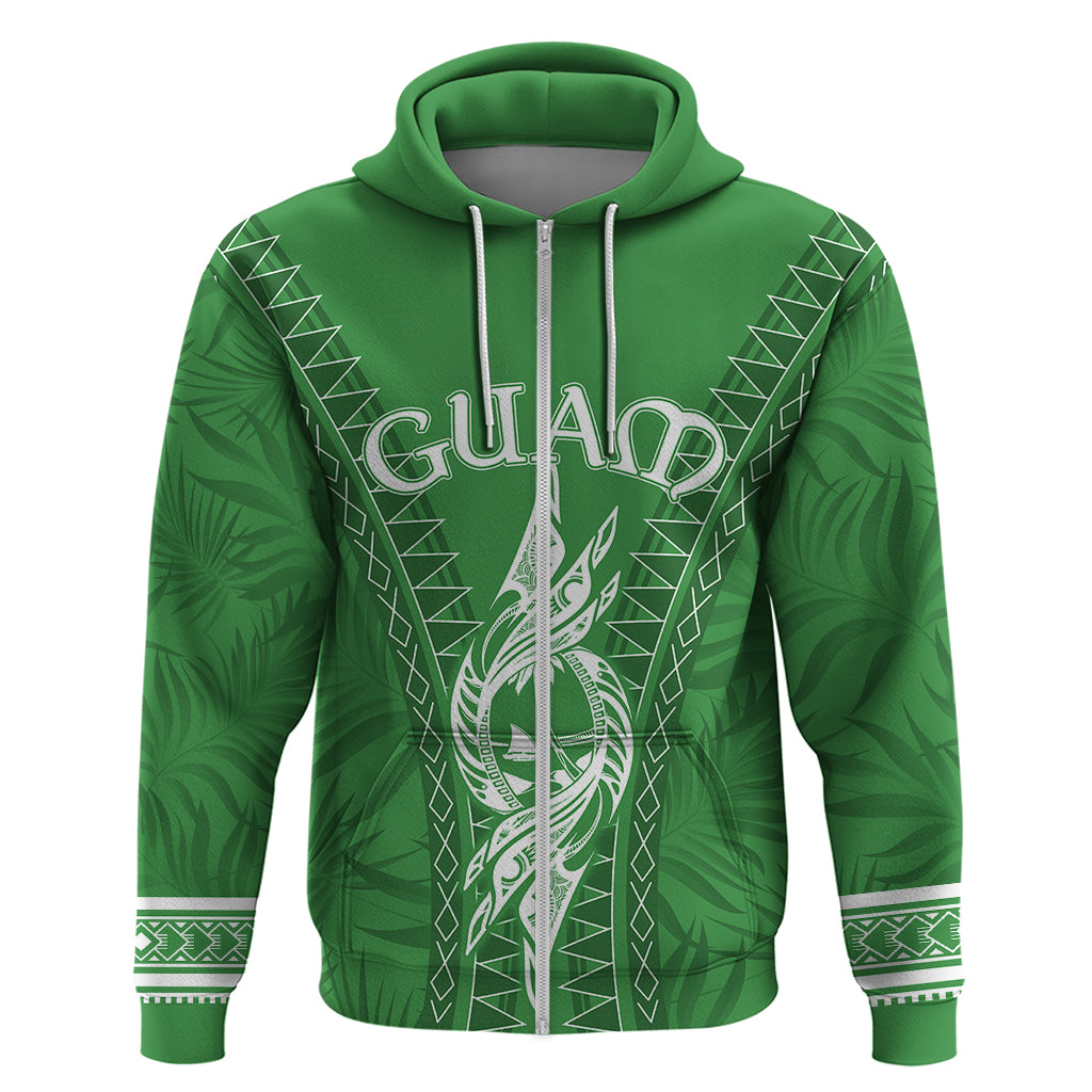 Custom Guam Hoodie Chamoro Latte Stone Mix Tropical - Green - Wonder Print Shop