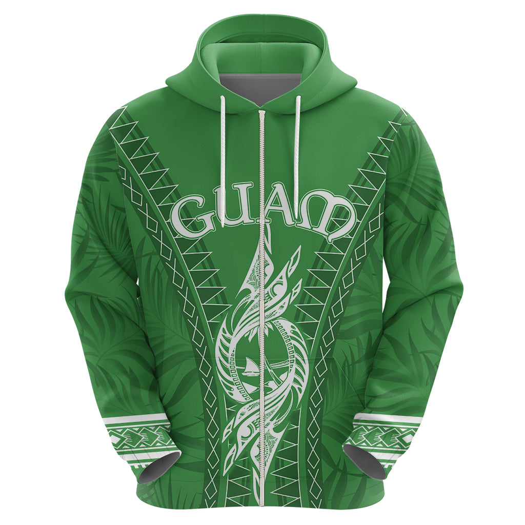 Custom Guam Hoodie Chamoro Latte Stone Mix Tropical - Green - Wonder Print Shop
