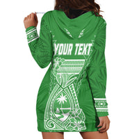 Personalised Guam Hoodie Dress Chamoro Latte Stone Mix Tropical - Green - Wonder Print Shop