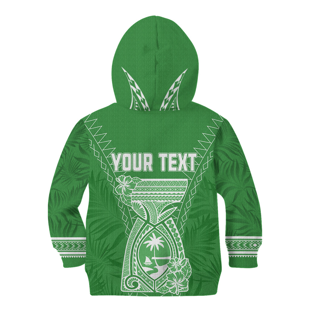 Personalised Guam Kid Hoodie Chamoro Latte Stone Mix Tropical - Green - Wonder Print Shop