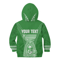 Personalised Guam Kid Hoodie Chamoro Latte Stone Mix Tropical - Green - Wonder Print Shop
