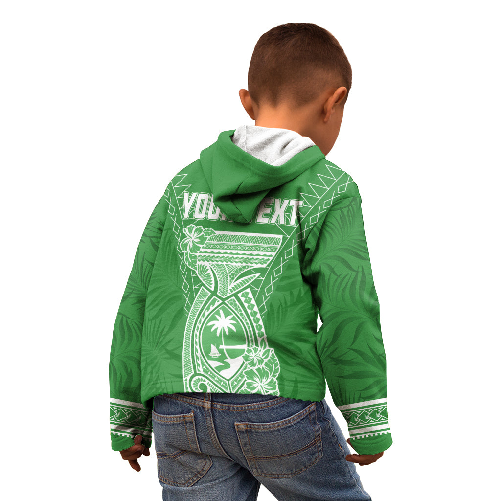 Personalised Guam Kid Hoodie Chamoro Latte Stone Mix Tropical - Green - Wonder Print Shop