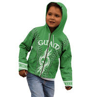 Personalised Guam Kid Hoodie Chamoro Latte Stone Mix Tropical - Green - Wonder Print Shop