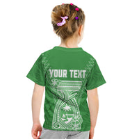 Personalised Guam Kid T Shirt Chamoro Latte Stone Mix Tropical - Green - Wonder Print Shop