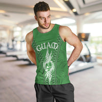 Personalised Guam Men Tank Top Chamoro Latte Stone Mix Tropical - Green LT7