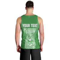 Personalised Guam Men Tank Top Chamoro Latte Stone Mix Tropical - Green LT7