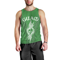 Personalised Guam Men Tank Top Chamoro Latte Stone Mix Tropical - Green LT7