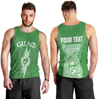 Personalised Guam Men Tank Top Chamoro Latte Stone Mix Tropical - Green LT7