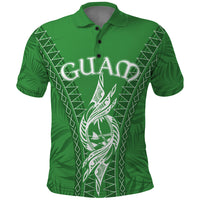 Custom Guam Polo Shirt Chamoro Latte Stone Mix Tropical Green - Wonder Print Shop
