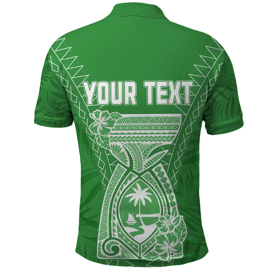 Custom Guam Polo Shirt Chamoro Latte Stone Mix Tropical Green - Wonder Print Shop