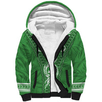 Personalised Guam Sherpa Hoodie Chamoro Latte Stone Mix Tropical - Green - Wonder Print Shop