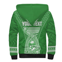 Personalised Guam Sherpa Hoodie Chamoro Latte Stone Mix Tropical - Green - Wonder Print Shop
