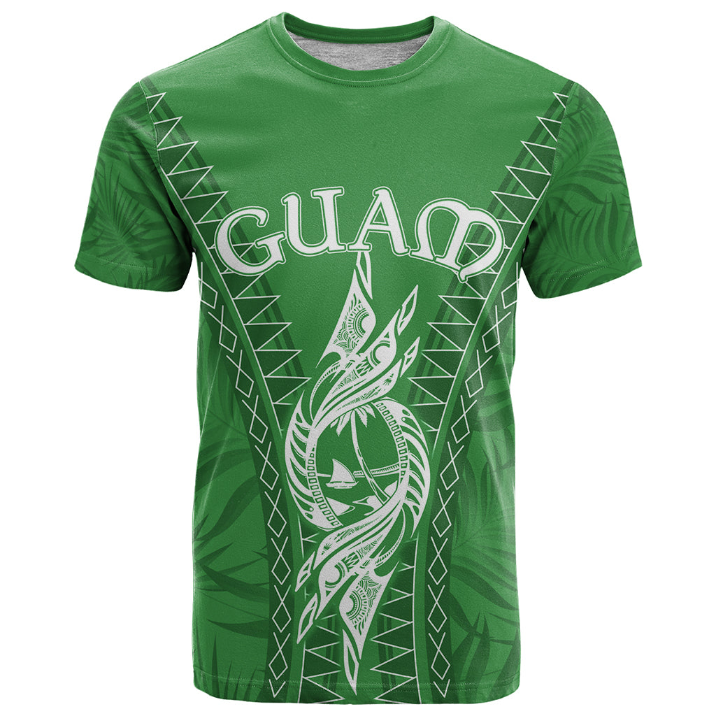 Personalised Guam T Shirt Chamoro Latte Stone Mix Tropical - Green - Wonder Print Shop