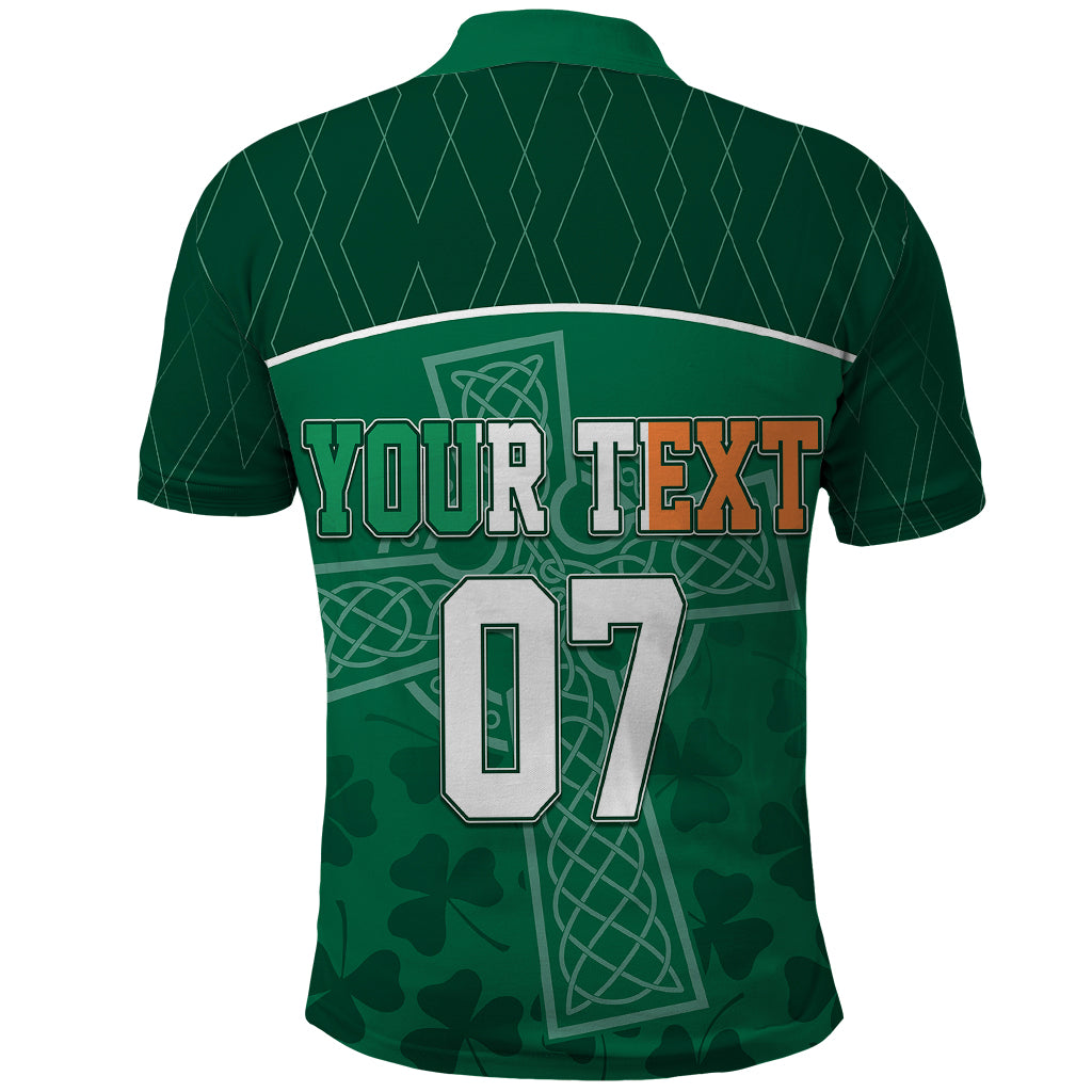 Personalised Ireland Rugby 2023 Polo Shirt Celtic Cross Mix Shamrocks - Wonder Print Shop