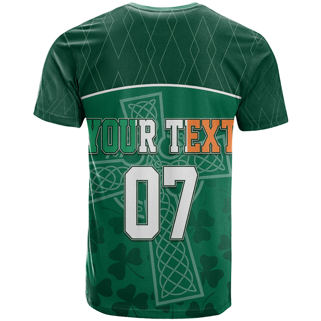 Personalised Ireland Rugby 2023 T Shirt Celtic Cross Mix Shamrocks - Wonder Print Shop