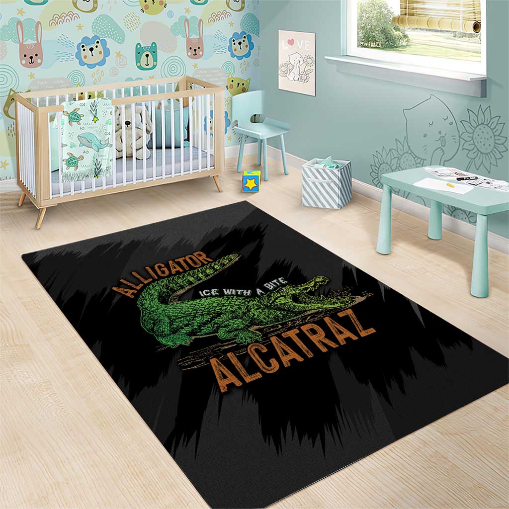 Alligator Alcatraz Area Rug ICE With A Bite - Wonder Print Shop