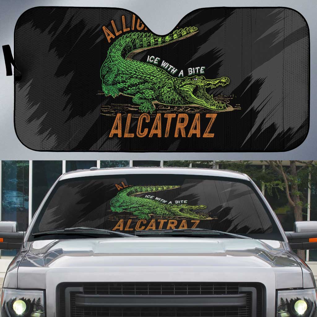 Alligator Alcatraz Auto Sun Shade ICE With A Bite - Wonder Print Shop