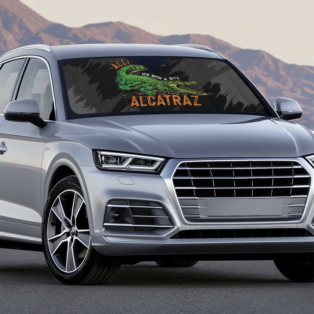 Alligator Alcatraz Auto Sun Shade ICE With A Bite - Wonder Print Shop