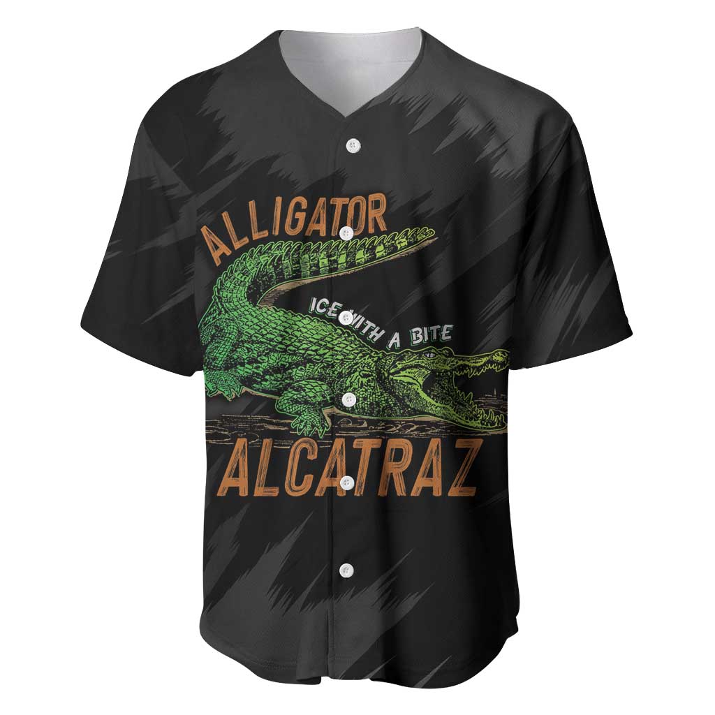 Alligator Alcatraz Baseball Jersey ICE With A Bite - Wonder Print Shop