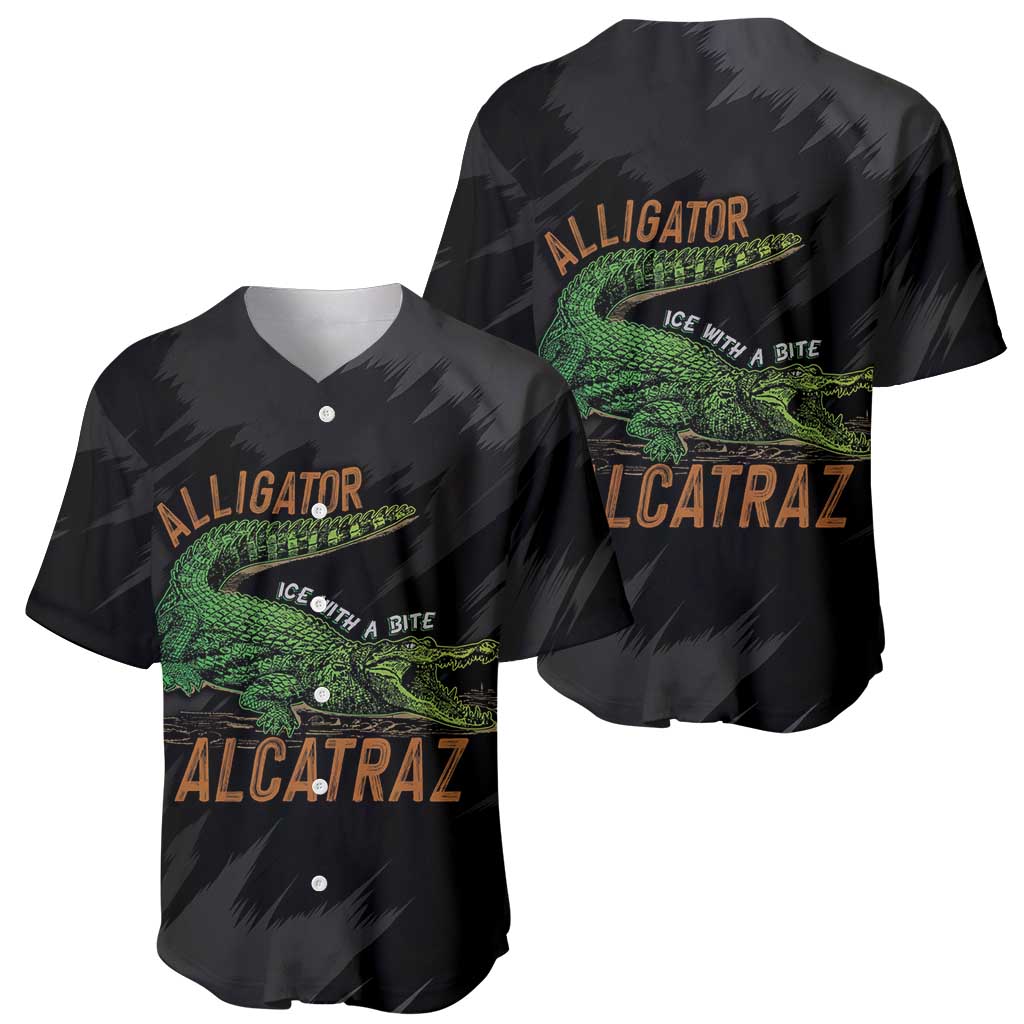 Alligator Alcatraz Baseball Jersey ICE With A Bite - Wonder Print Shop