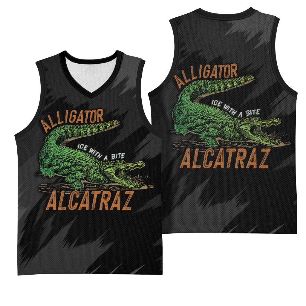 Alligator Alcatraz Basketball Jersey ICE With A Bite - Wonder Print Shop