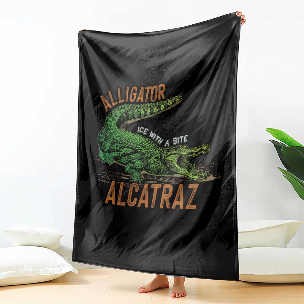 Alligator Alcatraz Blanket ICE With A Bite - Wonder Print Shop