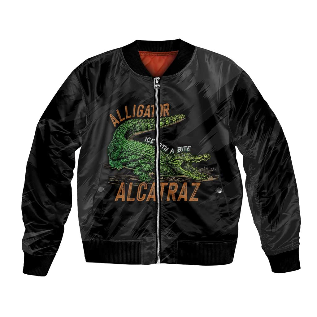 Alligator Alcatraz Bomber Jacket ICE With A Bite - Wonder Print Shop