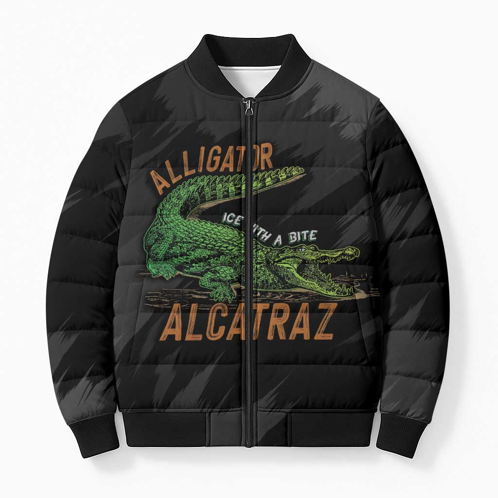 Alligator Alcatraz Bomber Puffer Jacket ICE With A Bite - Wonder Print Shop