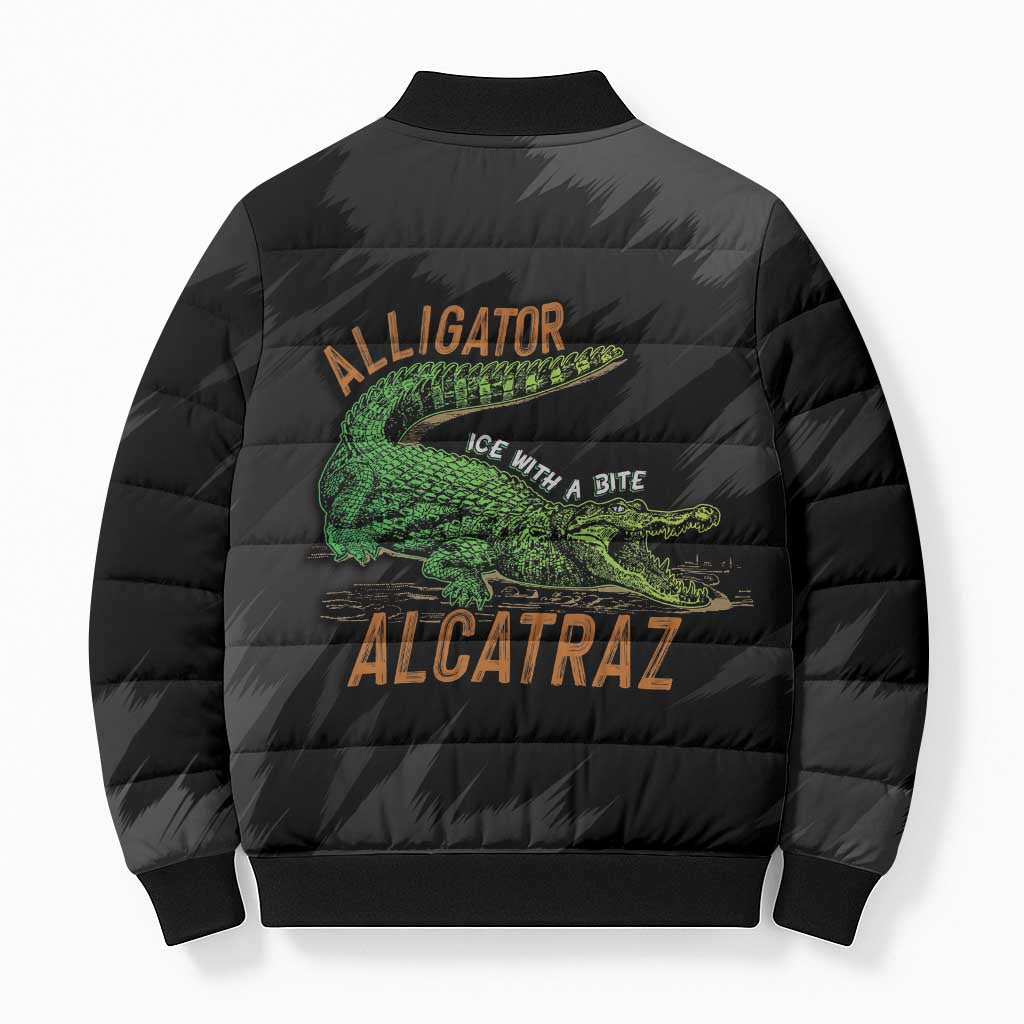 Alligator Alcatraz Bomber Puffer Jacket ICE With A Bite - Wonder Print Shop